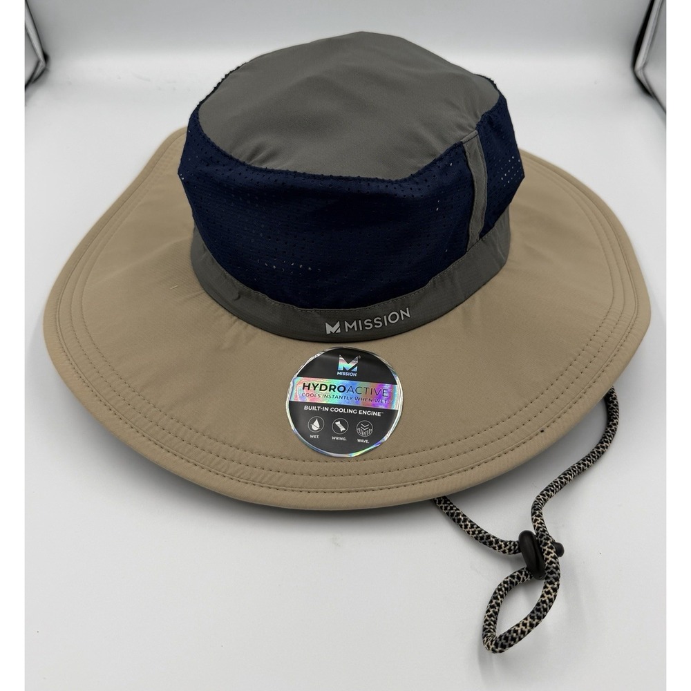 Mission Cooling Anywhere Boonie Hat Tan/blue Adult O/S UPF50 Cooling